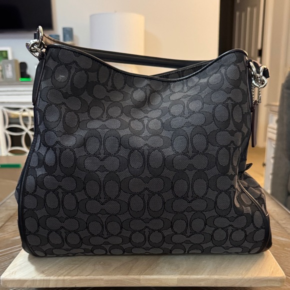 Coach Handbags - Coach Phoebe Signature black canvas and leather three-compartment Bag